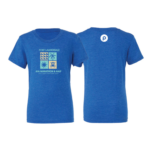 A1A Tri-Blend Short Sleeve Tee Shirt - Unisex - Royal Blue