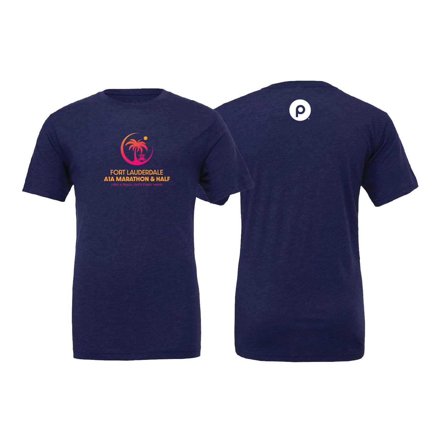 A1A Tri-Blend Short Sleeve Tee Shirt - Unisex - Navy