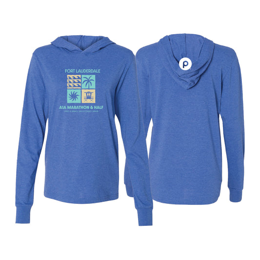A1A Tri-Blend Lightweight Hoodie - Unisex - Royal