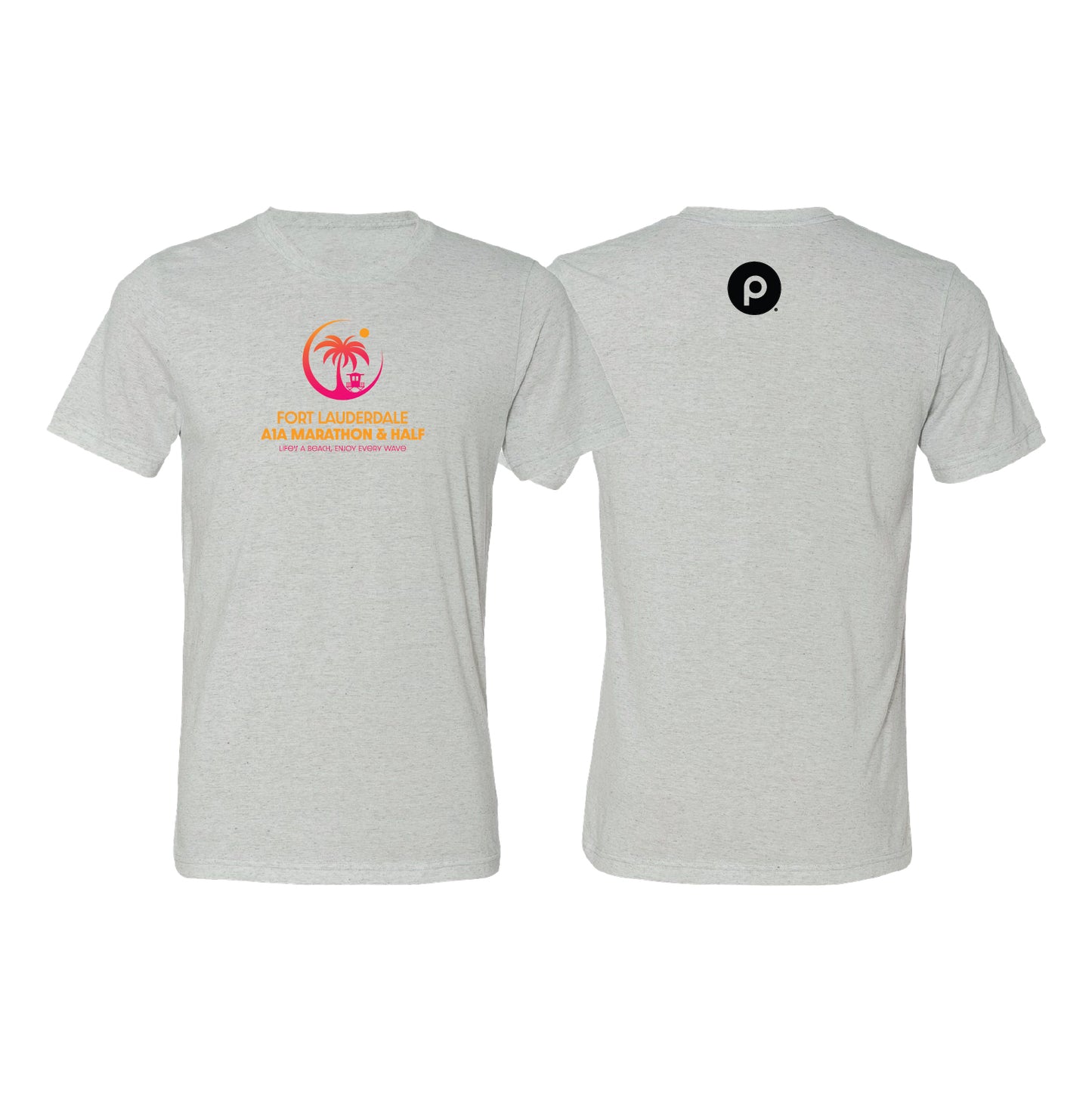 A1A Tri-Blend Short Sleeve Tee Shirt - Unisex - White Fleck