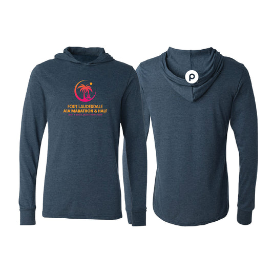 A1A Tri-Blend Lightweight Hoodie - Unisex - Heather Navy