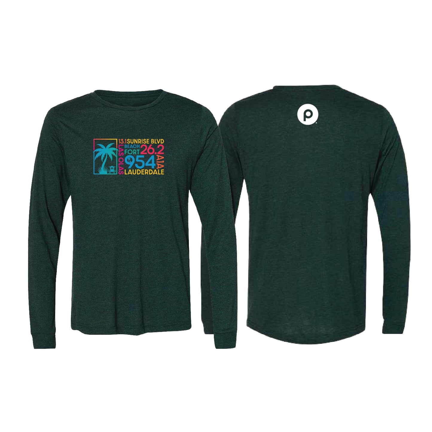 A1A Tri-Blend Long Sleeve Tee Shirt - Unisex - Emerald