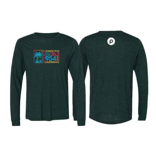 A1A Tri-Blend Long Sleeve Tee Shirt - Unisex - Emerald